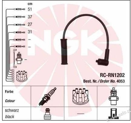 NGK Przewody zapłonowe 4053 Blister Faisceau 32 RC-RN1202