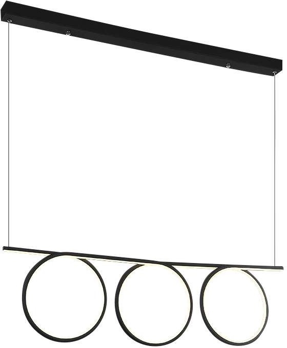 Milagro LAMPA wisząca LOOP 523 zwieszana OPRAWA metalowa LED 60W listwa sufitowa pierścienie czarne 523