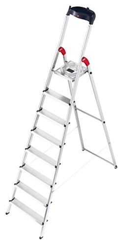 Hailo L60 drabina aluminiowa, z Easyclix i powłoką (3  8 stopni), do gospodarstwa domowego, srebrny 8160807