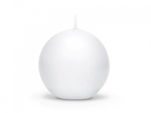 PartyDeco Świeca matowa Kula, biały, 8 cm SKUMAT80-008-OP