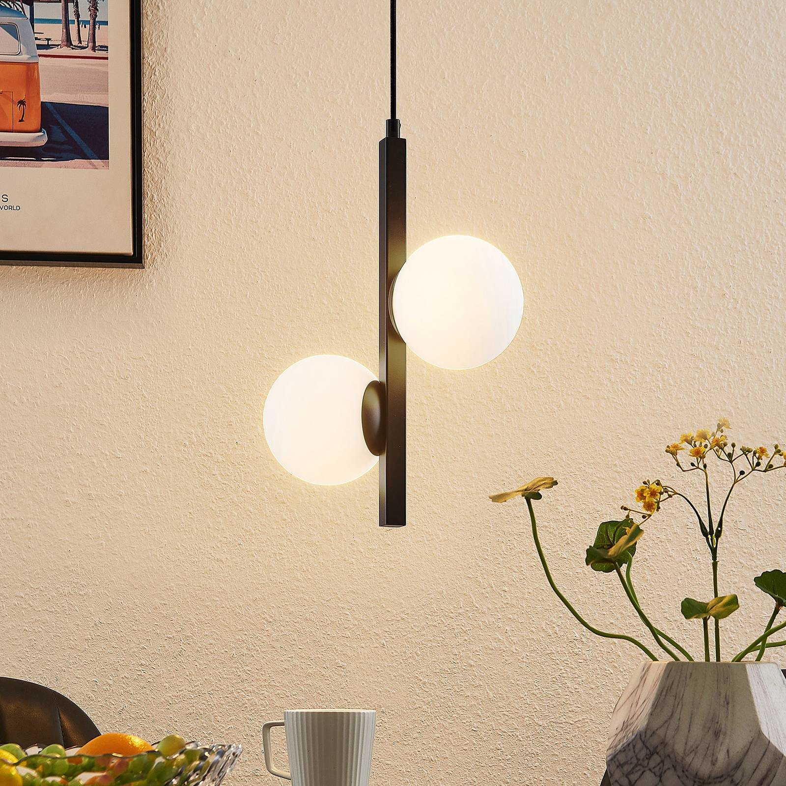 LUCANDE Lucande Emarin lampa wisząca, 2-punktowa