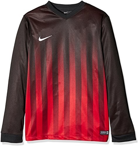 Nike dla dzieci Striped Division II LS Jersey, czerwony 725971-012