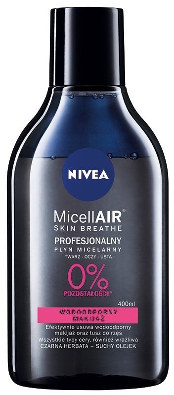 Nivea Micell Air Skin Breathe Płyn micelarny dwufazowy do demakijażu z czarną herbatą 400ml 112128