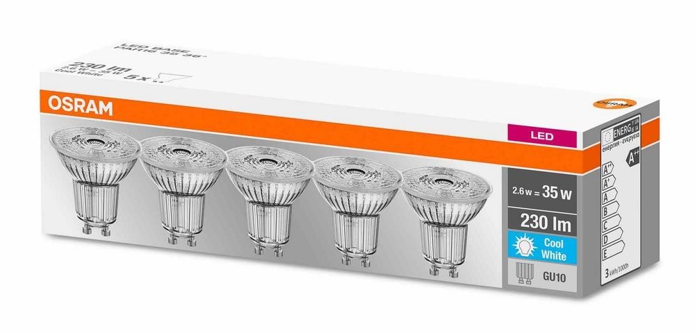 Osram ZESTAW 5x LED Żarówka GU10/2,6W/230V 4000K -