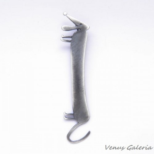 Zawieszka srebrna oksydowana- Jamnik duży 1731