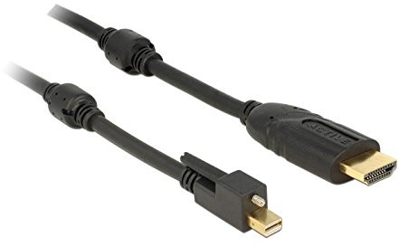Delock Kabel Mini DisplayPort 1.2 wtyczka z wtyczką śruba > HDMI 4 K Aktywny Czarny 5 m 83732