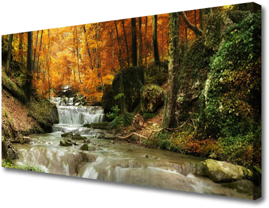 PL Tulup Obraz Canvas Wodospad Las Przyroda 100x50cm