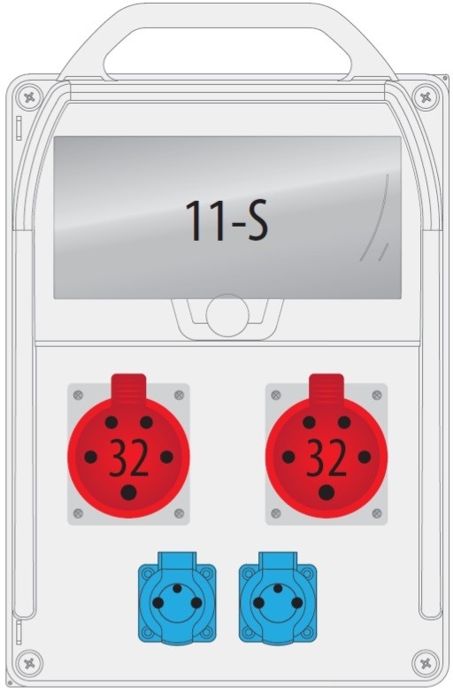 Pawbol Rozdzielnica R-BOX 382R 2x32A/5p 2x250V 11S B.18.382-9 B.18.382-9