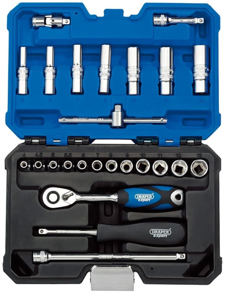 DRAPER Tools Expert Zestaw kluczy i nasadek 1/4