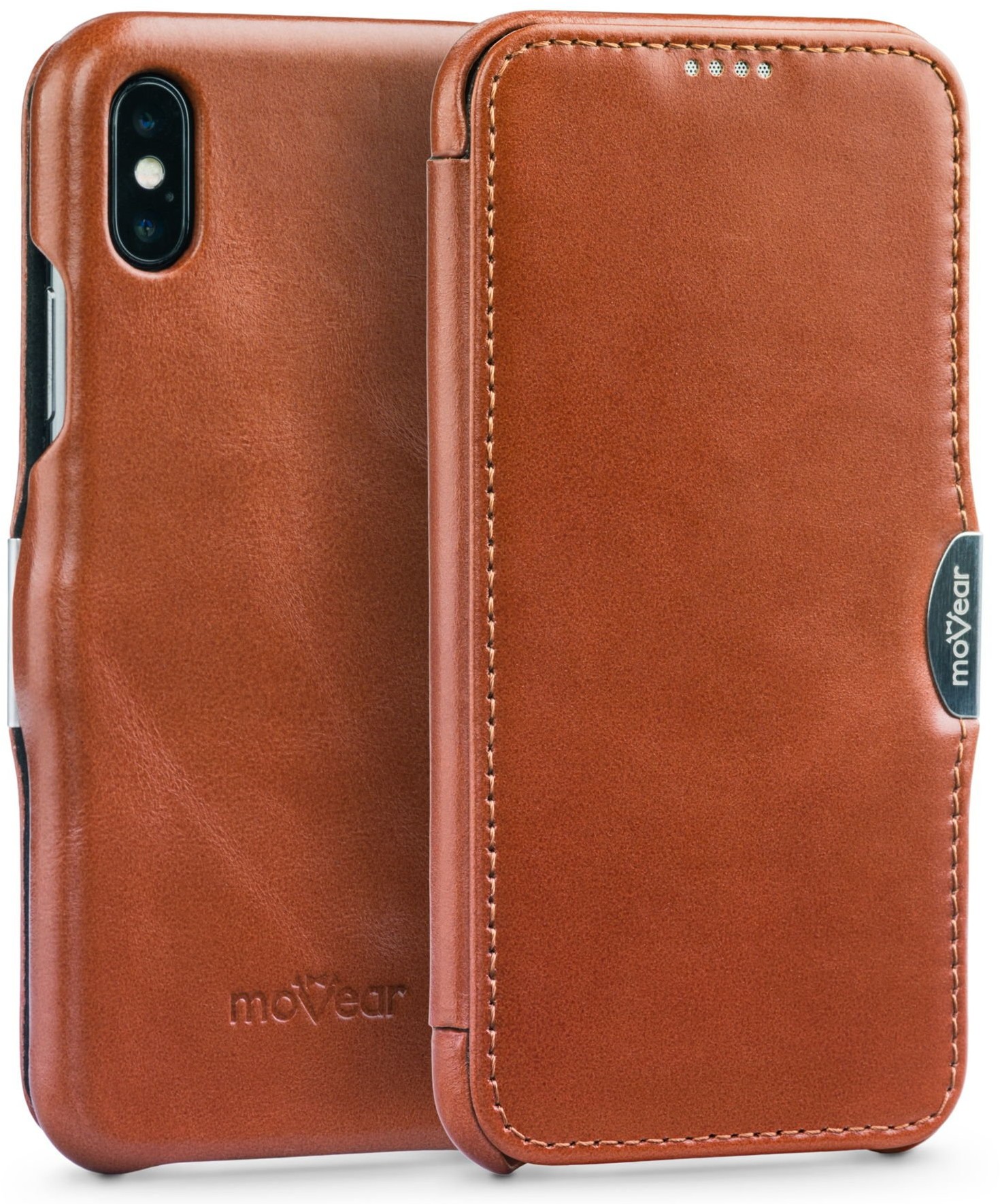moVear Etui skórzane iPhone Xr moVear flipSide C brązowe vintage AIPXRS0CIBKVBR