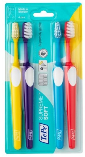 TePe Supreme Soft - Innowacyjne szczoteczki do zębów, miękkie, blister, 4 sztuki Szc000149