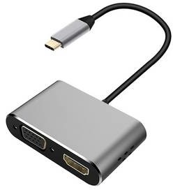 Platinet Redukcja USB-C/HDMI VGA PMMA9832) Szara