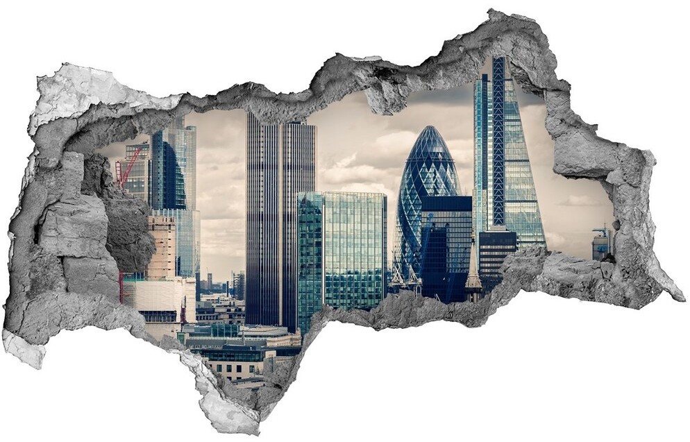 Wallmuralia.pl Fototapeta dziura na ścianę 3d Drapacze chmur