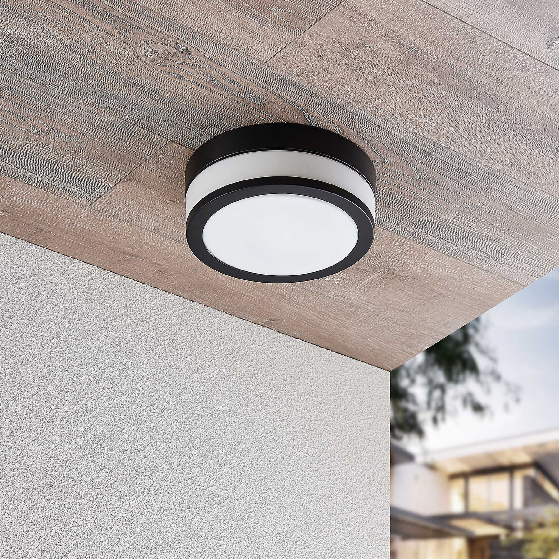 Lindby Flavi lampa sufitowa, 23 cm, czarna