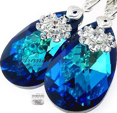 Arande Swarovski Piękny Komplet Blue Flow 28Mm Srebro 2671852790