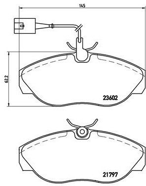 BREMBO Zestaw klocków hamulcowych, hamulce tarczowe P 23 083