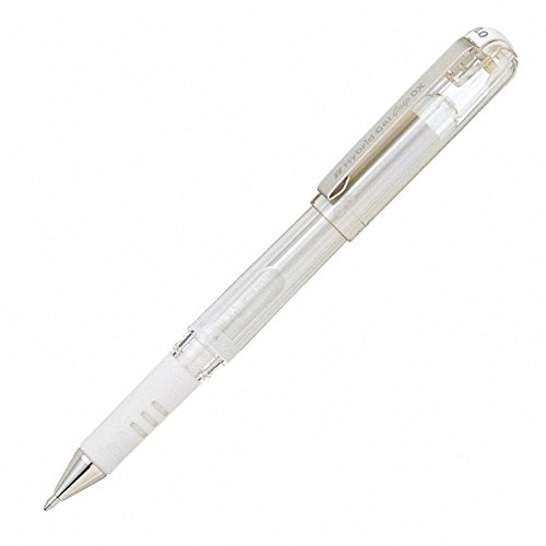 Pentel Hybrid Gel Grip DX długopis żelowy, tusz z pigmentem, grubość końcówki: 0,7 mm, kolor obudowy: biały K230-WO
