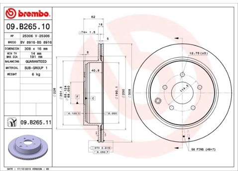 BREMBO Tarcza hamulcowa 09.B265.11