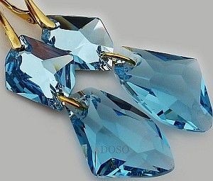 Swarovski Arande piękne długie kolczyki AQUA COSMO 2097073379