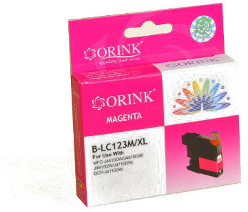 ORINK Tusz LC123M do drukarek Brother MFC J4410DW / DCP J4110DW | Magenta | 10ml. CBLC123XL/M OR orink_LC123M OR