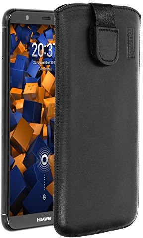 mumbi prawdziwe etui skórzane do Huawei P Smart torby skórzane etui (klapka z funkcją wyciągania pomoc do wyciągania) 25414-P Smart