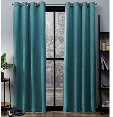 Exclusive Home Curtains Ekskluzywne zasłony Home Curtains z satyny z teksturą Oxford, termiczne, z otworami na górze, do okien, zaciemniające EH8207-03 2-84G