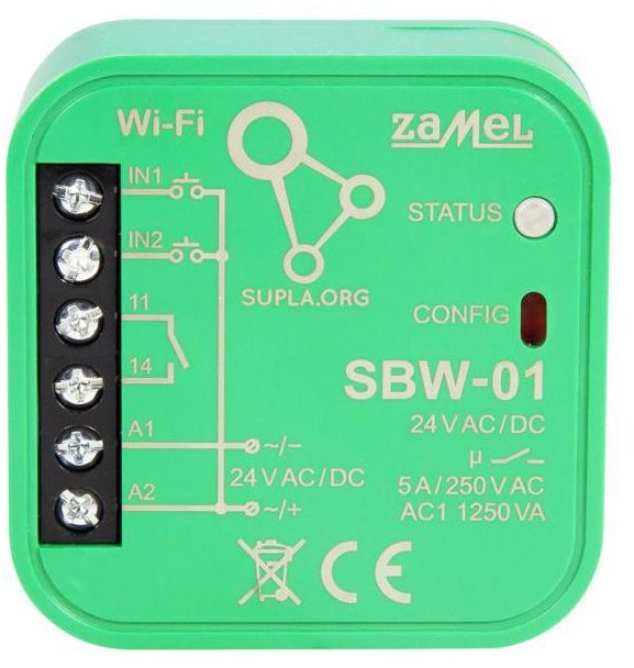 Zamel STEROWNIK BRAMOWY WI-FI 1-KANAŁOWY DWUKIERUNKOWY TYP: SBW-01 SPL10000002