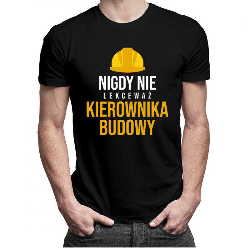 Nigdy nie lekceważ kierownika budowy - męska koszulka z nadrukiem 6693