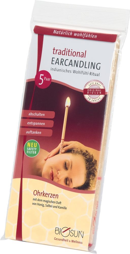Oryginalne świece BIOSUN - bawełniane z aromatem miodu, szałwii i rumianku - świecowanie uszu (BIOSUN Ear Candles DA108N)
