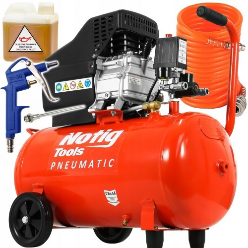 NotigTools KOMPRESOR OLEJOWY SPRĘŻARKA 2HP 50L 250 l/m GRATIS N3421