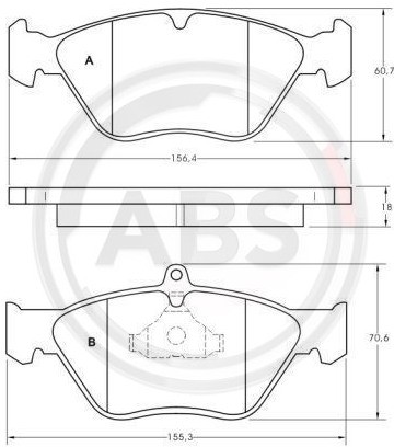 A.B.S. Klocki hamulcowe - komplet 36805