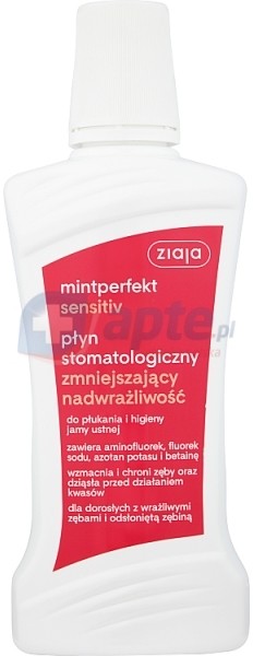 Ziaja Mintperfekt Sensitiv płyn stomatologiczny zmniejszający nadwrażliwość 500ml