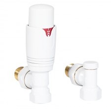 WARMTEC Zestaw zaworów kątowych termostatycznych do grzejnika Warmtec biały