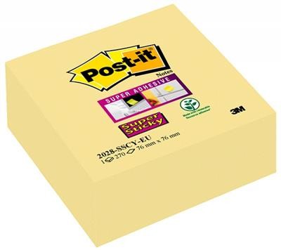 Post-It 3M Kostka samoprzylepna Super Sticky (2028-SSCY), 76x76mm, 270 kart., żółta 3M-70005251502