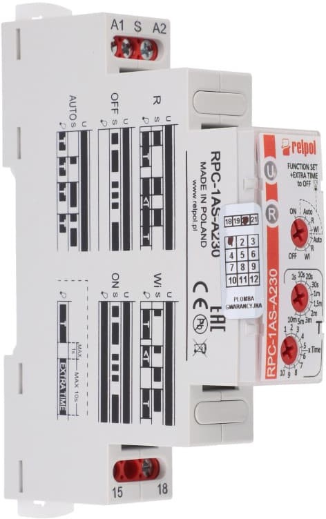 Relpol Przekaźnik czasowy schodowy 1P 230V AC RPC-1AS-A230 863220