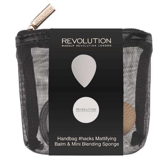 Makeup Revolution Handbag Hacks Matte Balm and Mini Blende Kosmetyczka z mini balsamem matującym i gąbką