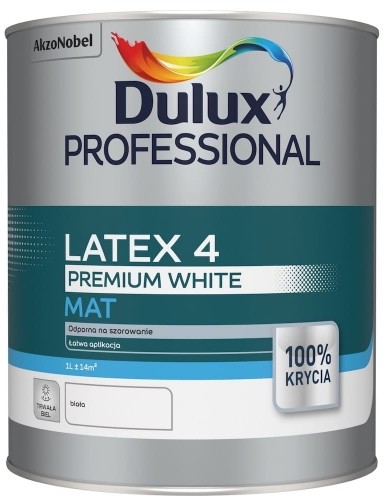 Dulux Farba lateksowa emulsyjna do ścian i sufitów Latex 4 biała 1l