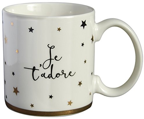 LA CARTERIE które carterie 76000638 ich T adore kubek porcelanowy czarny/złoty 11,6 x 9,5 x 8,2 cm 76000638