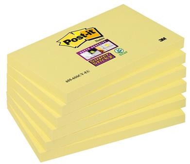 Post-It 3M Bloczek samoprzylepny Super Sticky (655-6SSCY-EU), 127x76mm, 6x90 kart., żółty 3M-70005197895