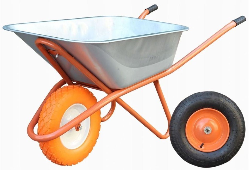 186 BEDREW Taczka jednokołowa ogrodowa ocynkowana 100L 140 L z pełnym kołem wymiary koryta taczki 88x57 cm) 18677160 77160-uniw