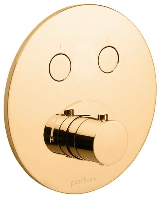 Paffoni Light Bateria prysznicowa termostatyczna podtynkowa złota CPT018HG