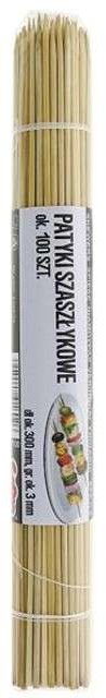 GoDan Patyki szaszłykowe 300 mm / 3 mm, 100 szt KZ-P100