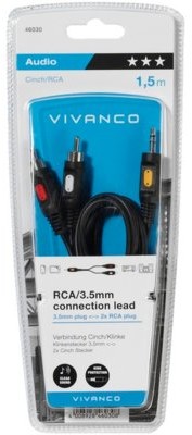 Vivanco Kabel Jack 3.5 mm 2xRCA 1.5m 46030) Jack 3.5 mm 2xRCA 1.5m 46030)