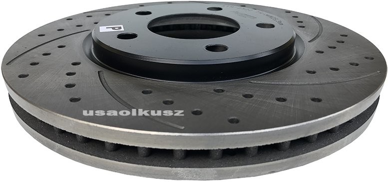 ATM Przednia WIERCONA nacinana tarcza hamulcowa 281mm BLACK Dodge Caravan 2001-2007 USA 2522S