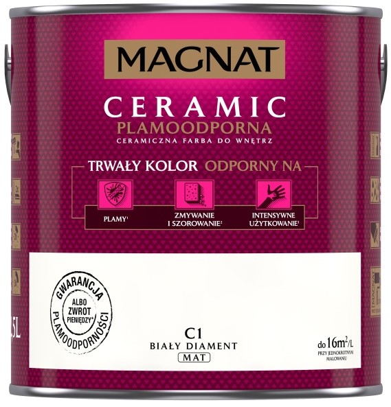 Magnat CERAMIC 2,5L - ceramiczna farba do wnętrz - C1 białydiament