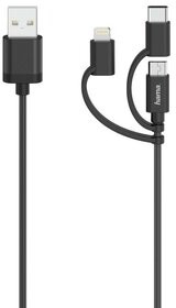 Hama Kabel USB Micro USB/USB Typ-C Lightning 0.75 m