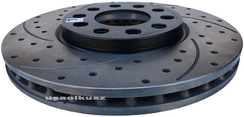 ATM Przednia WIERCONA nacinana tarcza hamulcowa 281mm BLACK Fiat 500X 0365S