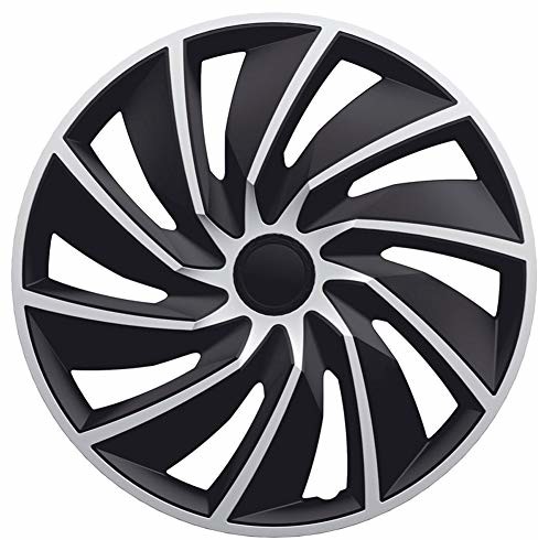 AUTO-STYLE Zestaw kołpaków ozdobnych Turbo 13 cali, srebrny/czarny TURBO 13