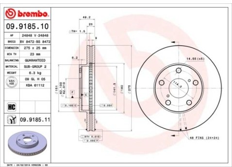 BREMBO 09.9185.11