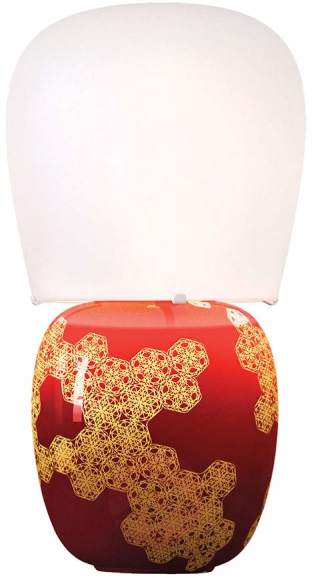 KUNDALINI Hive  ceramiczna lampa stołowa, czerwona